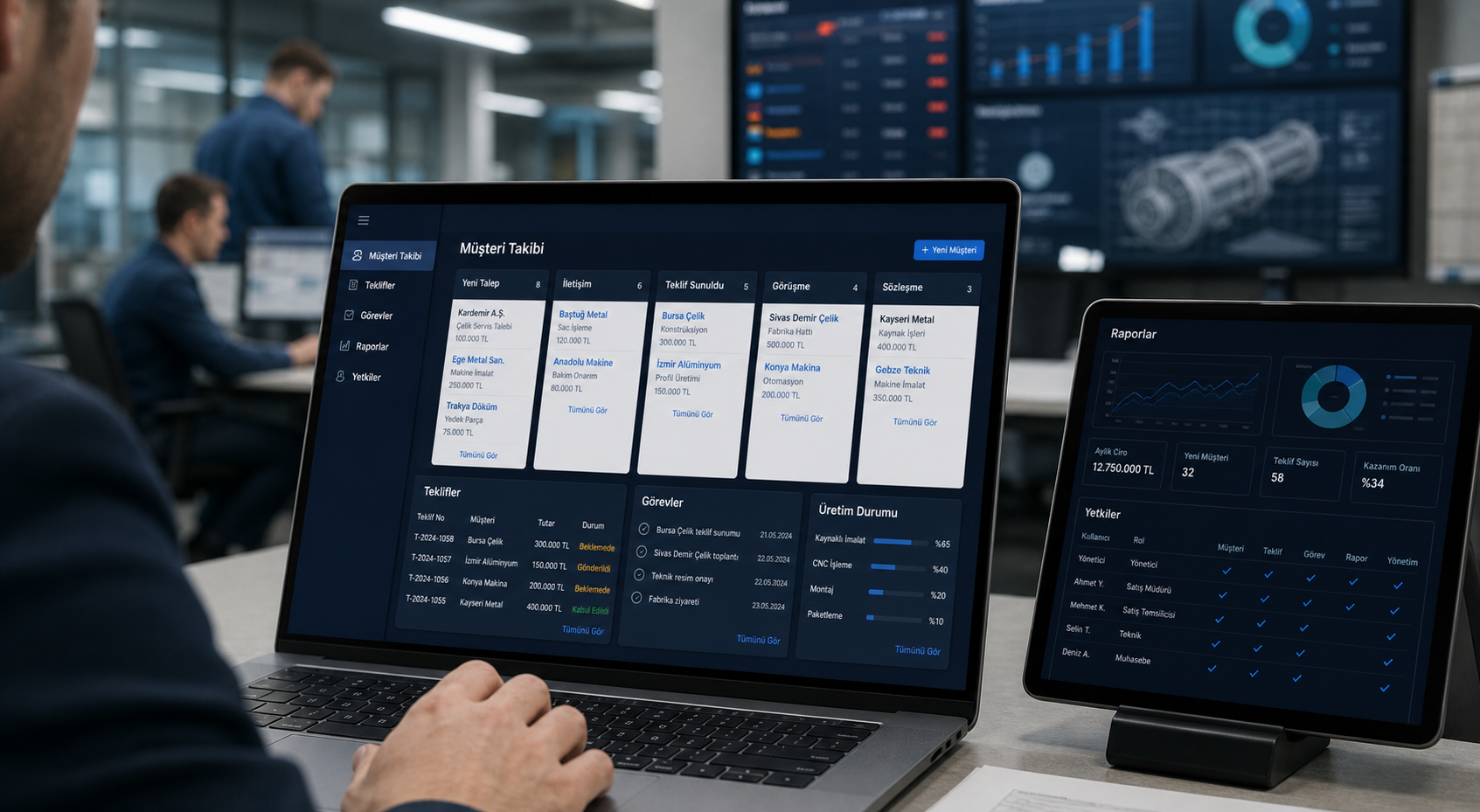 TourixPro ürün ailesi için CRM, dashboard ve operasyon ekranı
