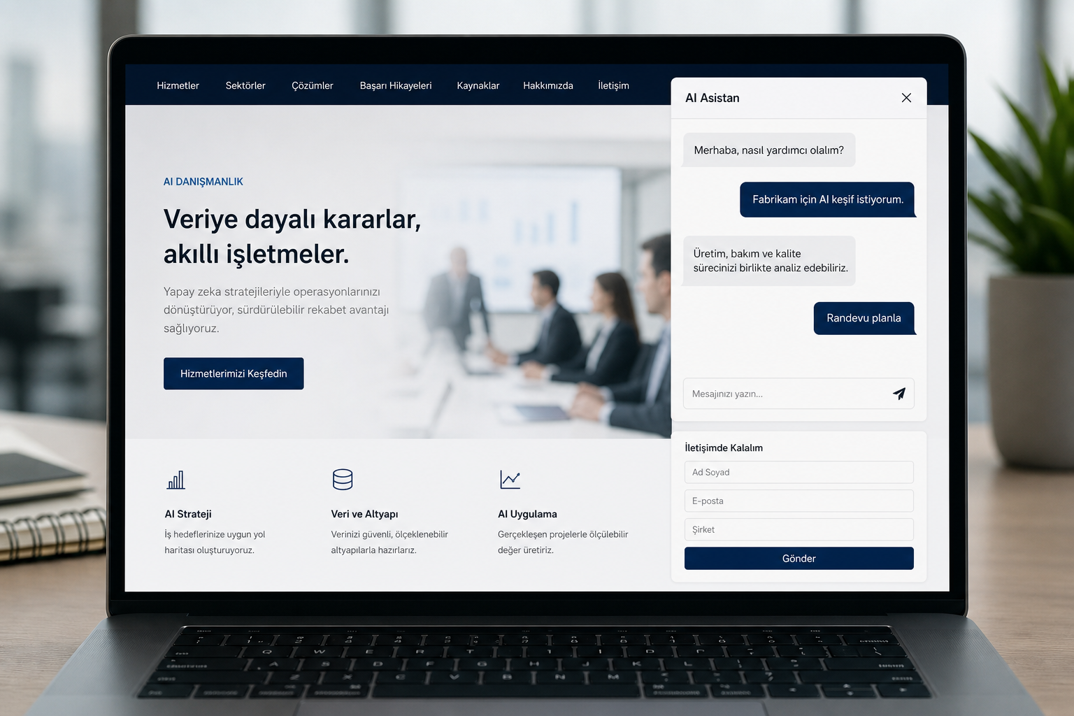 Gerçek müşteri sorularına cevap veren AI chatbot